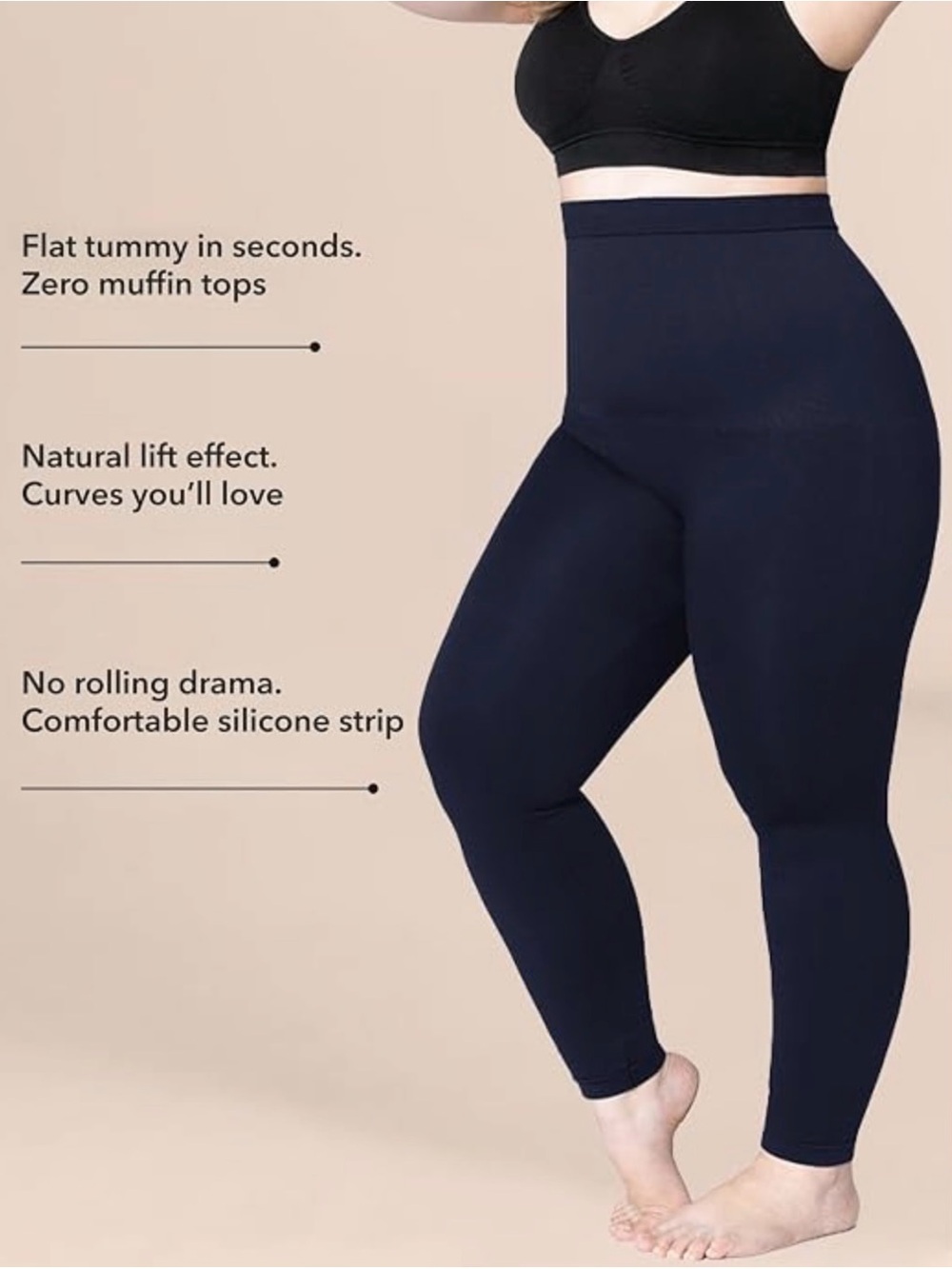 Empetua by Shapermint High Waisted Shaping Leggings Navy Blue Size 2XL - Picture 15 of 16